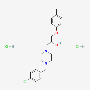 molecular formula C21H29Cl3N2O2 B2812788 1-(4-(4-Chlorobenzyl)piperazin-1-yl)-3-(p-tolyloxy)propan-2-ol dihydrochloride CAS No. 1216968-13-6