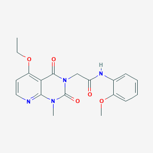 molecular formula C19H20N4O5 B2812791 2-(5-乙氧基-1-甲基-2,4-二氧代-1,2-二氢吡啶[2,3-d]嘧啶-3(4H)-基)-N-(2-甲氧基苯基)乙酰胺 CAS No. 1005304-26-6
