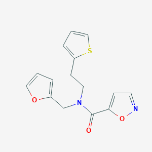 molecular formula C15H14N2O3S B2812792 N-(furan-2-ylmethyl)-N-(2-(thiophen-2-yl)ethyl)isoxazole-5-carboxamide CAS No. 1448130-00-4