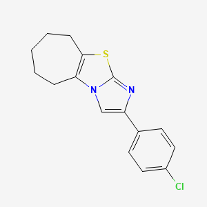 molecular formula C16H15ClN2S B2812793 2-(4-chlorophenyl)-6,7,8,9-tetrahydro-5H-cyclohepta[d]imidazo[2,1-b][1,3]thiazole CAS No. 866009-47-4