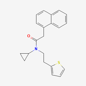molecular formula C21H21NOS B2812794 N-cyclopropyl-2-(naphthalen-1-yl)-N-(2-(thiophen-2-yl)ethyl)acetamide CAS No. 1396846-59-5