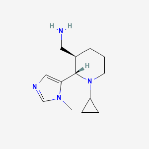molecular formula C13H22N4 B2812797 [(2S,3R)-1-cyclopropyl-2-(1-methyl-1H-imidazol-5-yl)piperidin-3-yl]methanamine CAS No. 1969288-75-2