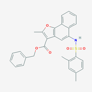 molecular formula C29H25NO5S B281280 Benzyl 5-{[(2,4-dimethylphenyl)sulfonyl]amino}-2-methylnaphtho[1,2-b]furan-3-carboxylate 