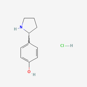 molecular formula C10H14ClNO B2812804 (R)-4-(Pyrrolidin-2-yl)phenol hydrochloride CAS No. 2055848-95-6