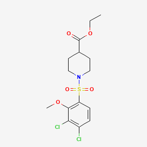 molecular formula C15H19Cl2NO5S B2812813 Ethyl 1-(3,4-dichloro-2-methoxyphenyl)sulfonylpiperidine-4-carboxylate CAS No. 791844-62-7