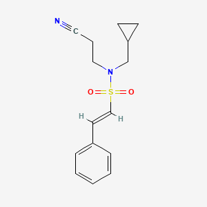 molecular formula C15H18N2O2S B2812815 (E)-N-(2-氰基乙基)-N-(环丙基甲基)-2-苯乙烯磺酰胺 CAS No. 1311998-29-4