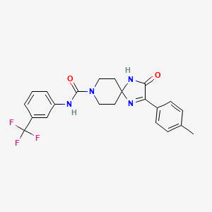 molecular formula C22H21F3N4O2 B2812816 2-(4-甲基苯基)-3-氧代-N-[3-(三氟甲基)苯基]-1,4,8-三氮杂螺[4.5]癸-1-烯-8-羧酰胺 CAS No. 1215712-17-6