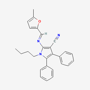 molecular formula C27H25N3O B2812820 1-丁基-2-[(E)-[(5-甲基呋喃-2-基)甲基亚胺]-4,5-二苯基-1H-吡咯-3-基甲腈 CAS No. 478032-88-1