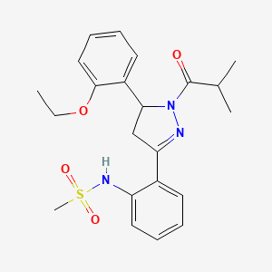 molecular formula C22H27N3O4S B2812824 N-(2-(5-(2-ethoxyphenyl)-1-isobutyryl-4,5-dihydro-1H-pyrazol-3-yl)phenyl)methanesulfonamide CAS No. 923227-69-4