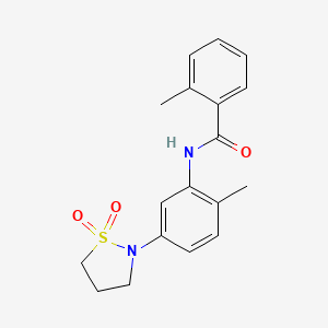 molecular formula C18H20N2O3S B2812837 N-(5-(1,1-dioxidoisothiazolidin-2-yl)-2-methylphenyl)-2-methylbenzamide CAS No. 941994-19-0