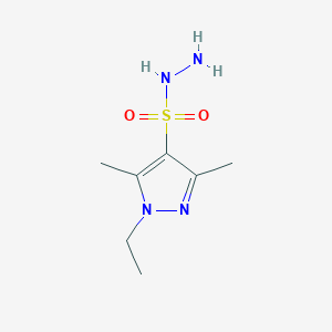 molecular formula C7H14N4O2S B2812843 1-ethyl-3,5-dimethyl-1H-pyrazole-4-sulfonohydrazide CAS No. 1006356-40-6
