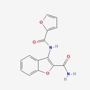 molecular formula C14H10N2O4 B2812845 3-(呋喃-2-甲酰氨基)苯并呋喃-2-甲酰胺 CAS No. 477511-60-7
