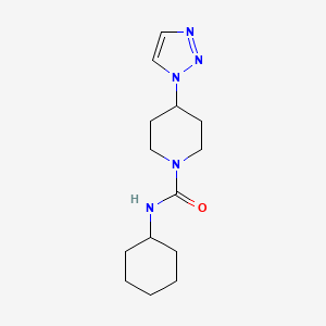 molecular formula C14H23N5O B2812854 N-环己基-4-(1H-1,2,3-三唑-1-基)哌啶-1-甲酸酯 CAS No. 1795084-66-0