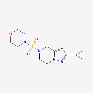 molecular formula C13H20N4O3S B2812870 4-((2-cyclopropyl-6,7-dihydropyrazolo[1,5-a]pyrazin-5(4H)-yl)sulfonyl)morpholine CAS No. 2034607-01-5