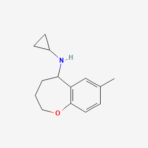 molecular formula C14H19NO B2812873 N-cyclopropyl-7-methyl-2,3,4,5-tetrahydro-1-benzoxepin-5-amine CAS No. 1156602-88-8