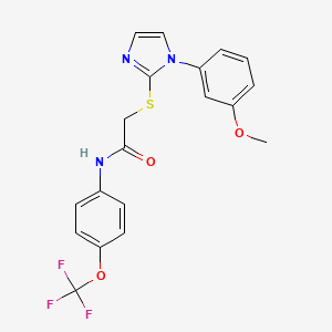 2-[1-(3-methoxyphenyl)imidazol-2-yl]sulfanyl-N-[4-(trifluoromethoxy)phenyl]acetamide