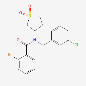 molecular formula C18H17BrClNO3S B2812878 2-溴-N-(3-氯苄基)-N-(1,1-二氧代四氢噻吩-3-基)苯甲酰胺 CAS No. 620558-30-7