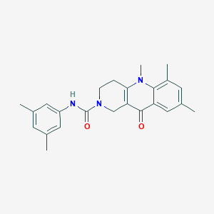 molecular formula C24H27N3O2 B2812890 N-(3,5-二甲基苯基)-5,6,8-三甲基-10-氧代-3,4,5,10-四氢苯并[b][1,6]萘啉-2(1H)-甲酰胺 CAS No. 1251675-12-3