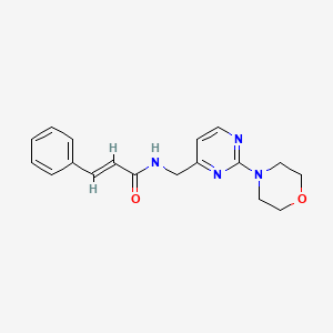 B2812893 N-((2-morpholinopyrimidin-4-yl)methyl)cinnamamide CAS No. 1798423-82-1