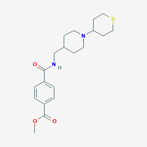 molecular formula C20H28N2O3S B2812897 甲基 4-(((1-(四氢-2H-硫代吡咯烷-4-基)哌啶-4-基)甲基)氨基甲酰基)苯甲酸酯 CAS No. 2034617-44-0