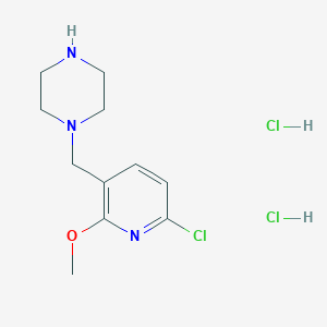 B2812900 1-[(6-Chloro-2-methoxypyridin-3-yl)methyl]piperazine;dihydrochloride CAS No. 2413898-97-0