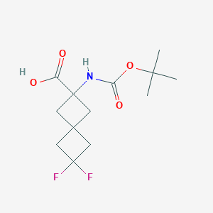 molecular formula C13H19F2NO4 B2812904 2,2-二氟-6-[(2-甲基丙烷-2-基)氧羰基氨基]螺[3.3]庚烷-6-羧酸 CAS No. 2253632-49-2