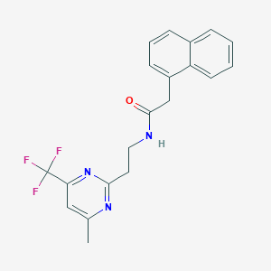 molecular formula C20H18F3N3O B2812905 N-(2-(4-甲基-6-(三氟甲基)嘧啶-2-基)乙基)-2-(萘-1-基)乙酰胺 CAS No. 1421585-34-3