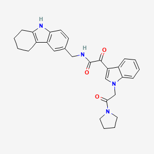 molecular formula C29H30N4O3 B2812906 2-氧代-2-(1-(2-氧代-2-(吡咯啉-1-基)乙基)-1H-吲哚-3-基)-N-((2,3,4,9-四氢-1H-咔唑-6-基)甲基)乙酰胺 CAS No. 872854-99-4