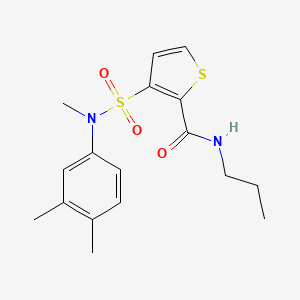 molecular formula C17H22N2O3S2 B2812907 3-{[(3,4-二甲基苯基)(甲基)氨基]磺酰基}-N-丙基噻吩-2-甲酰胺 CAS No. 1251670-57-1