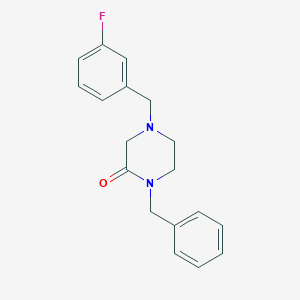 B2812909 1-Benzyl-4-[(3-fluorophenyl)methyl]piperazin-2-one CAS No. 2415554-84-4