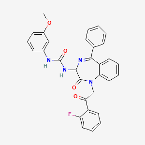B2812923 3-{1-[2-(2-fluorophenyl)-2-oxoethyl]-2-oxo-5-phenyl-2,3-dihydro-1H-1,4-benzodiazepin-3-yl}-1-(3-methoxyphenyl)urea CAS No. 1796890-46-4