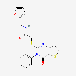 N-(furan-2-ylmethyl)-2-((4-oxo-3-phenyl-3,4,6,7-tetrahydrothieno[3,2-d]pyrimidin-2-yl)thio)acetamide