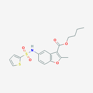 molecular formula C18H19NO5S2 B281294 Butyl 2-methyl-5-[(2-thienylsulfonyl)amino]-1-benzofuran-3-carboxylate 