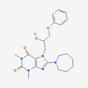 8-Azepan-1-yl-7-(2-hydroxy-3-phenoxy-propyl)-1,3-dimethyl-3,7-dihydro-purine-2,6-dione
