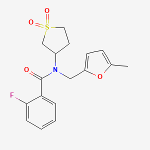 N-(1,1-dioxothiolan-3-yl)-2-fluoro-N-[(5-methylfuran-2-yl)methyl]benzamide