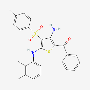 molecular formula C26H24N2O3S2 B2812957 (3-氨基-5-((2,3-二甲基苯基)氨基)-4-对甲苯磺酰基噻吩-2-基)(苯基)甲酮 CAS No. 895644-86-7