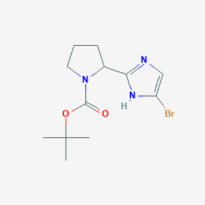 molecular formula C12H18BrN3O2 B2812962 叔丁基 2-(5-溴-1H-咪唑-2-基)吡咯烷-1-羧酸酯 CAS No. 1352718-88-7