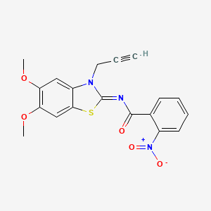 B2812966 N-(5,6-dimethoxy-3-prop-2-ynyl-1,3-benzothiazol-2-ylidene)-2-nitrobenzamide CAS No. 895438-15-0