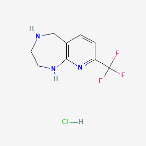 molecular formula C9H11ClF3N3 B2812967 8-(三氟甲基)-2,3,4,5-四氢-1H-吡啶并[2,3-e][1,4]二氮杂环己烷盐酸盐 CAS No. 2007919-98-2