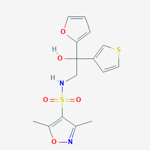 molecular formula C15H16N2O5S2 B2812969 N-[2-(呋喃-2-基)-2-羟基-2-(噻吩-3-基)乙基]-3,5-二甲基-1,2-噁唑-4-磺酰胺 CAS No. 2097899-18-6