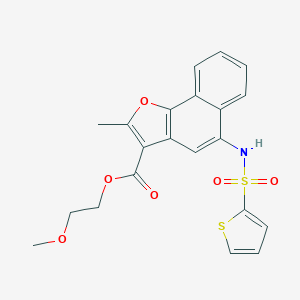 molecular formula C21H19NO6S2 B281297 2-Methoxyethyl 2-methyl-5-[(2-thienylsulfonyl)amino]naphtho[1,2-b]furan-3-carboxylate 