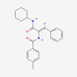 molecular formula C23H26N2O2 B2812986 N-{(Z)-1-[(环己基氨基)羰基]-2-苯乙烯基}-4-甲基苯甲酰胺 CAS No. 297145-98-3