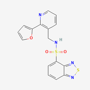 molecular formula C16H12N4O3S2 B2812991 N-((2-(furan-2-yl)pyridin-3-yl)methyl)benzo[c][1,2,5]thiadiazole-4-sulfonamide CAS No. 2034562-25-7