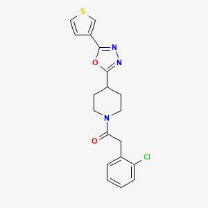 2-(2-Chlorophenyl)-1-(4-(5-(thiophen-3-yl)-1,3,4-oxadiazol-2-yl)piperidin-1-yl)ethanone