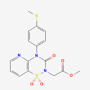 methyl 2-(4-(4-(methylthio)phenyl)-1,1-dioxido-3-oxo-3,4-dihydro-2H-pyrido[2,3-e][1,2,4]thiadiazin-2-yl)acetate