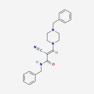 molecular formula C22H24N4O B2813007 (E)-N-benzyl-3-(4-benzylpiperazin-1-yl)-2-cyanoacrylamide CAS No. 885179-52-2