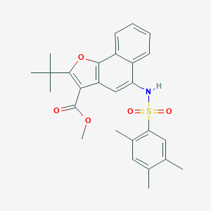 molecular formula C27H29NO5S B281301 Methyl 2-tert-butyl-5-{[(2,4,5-trimethylphenyl)sulfonyl]amino}naphtho[1,2-b]furan-3-carboxylate 