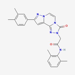 molecular formula C25H24N6O2 B2813010 N-(2,6-dimethylphenyl)-2-(9-(3,4-dimethylphenyl)-3-oxopyrazolo[1,5-a][1,2,4]triazolo[3,4-c]pyrazin-2(3H)-yl)acetamide CAS No. 1207001-48-6