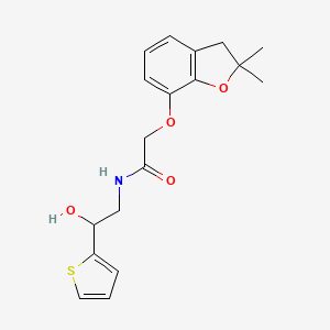 2-((2,2-dimethyl-2,3-dihydrobenzofuran-7-yl)oxy)-N-(2-hydroxy-2-(thiophen-2-yl)ethyl)acetamide