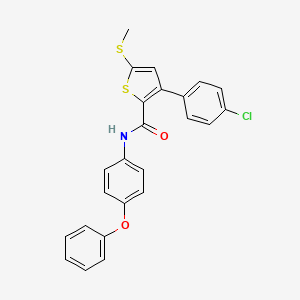 3-(4-chlorophenyl)-5-methylsulfanyl-N-(4-phenoxyphenyl)thiophene-2-carboxamide